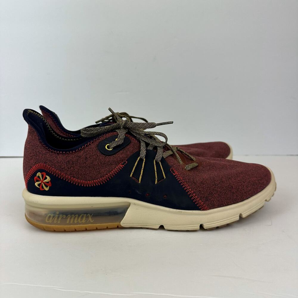 Nike Air Max Sequent 3 Prm V Women's Sz 11 Red/Navy Shoes AR0255-600